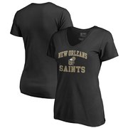 Order New Orleans Saints NFL Pro Line by Fanatics Branded Women's Vintage Collection Victory Arch V-Neck T-Shirt - Black at low prices.