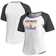 Add Minnesota Vikings NFL Pro Line by Fanatics Branded Women's Free Line Raglan Tri-Blend T-Shirt - White To Your NFL Collection