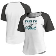 Add Philadelphia Eagles NFL Pro Line by Fanatics Branded Women's Free Line Raglan Tri-Blend T-Shirt - White To Your NFL Collection