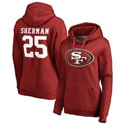 Add Richard Sherman San Francisco 49ers NFL Pro Line by Fanatics Branded Women's Player Icon Name & Number Pullover Hoodie – Red To Your NFL Collection