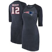 Add Tom Brady New England Patriots Majestic Threads Women's Tri-Blend 3/4-Sleeve Raglan Player Name & Number Dress - Navy To Your NFL Collection