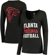 Add Atlanta Falcons Women's Blitz 2 Hit Long Sleeve V-Neck T-Shirt - Black To Your NFL Collection