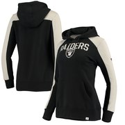 Add Oakland Raiders NFL Pro Line by Fanatics Branded Women's Wordmark Iconic Fleece Pullover Hoodie – Black/Heathered Gray To Your NFL Collection