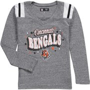 Add Cincinnati Bengals New Era Girls Youth Starring Role Long Sleeve Tri-Blend V-Neck T-Shirt – Heathered Gray To Your NFL Collection