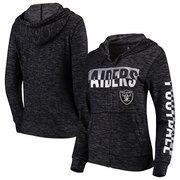 Add Oakland Raiders New Era Women's Glitter Sweater Knit Tri-Blend Full-Zip Hoodie - Black To Your NFL Collection