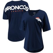 Add Denver Broncos NFL Pro Line by Fanatics Branded Women's Spirit Jersey Goal Line V-Neck T-Shirt - Navy To Your NFL Collection