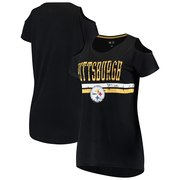 Add Pittsburgh Steelers G-III 4Her by Carl Banks Women's Clear the Bases Scoopneck T-Shirt – Black To Your NFL Collection