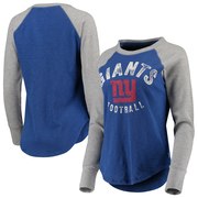 Add New York Giants Touch by Alyssa Milano Women's Lay-Up Thermal Raglan Long Sleeve T-Shirt - Royal To Your NFL Collection