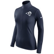 Add Los Angeles Rams Nike Women's Champ Drive Pro Hyperwarm Half-Zip Jacket - Navy To Your NFL Collection