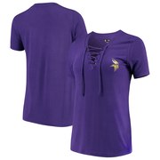 Add Minnesota Vikings New Era Women's Lace-Up V-Neck T-Shirt – Purple To Your NFL Collection