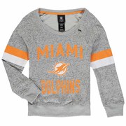 Add Miami Dolphins Girls Youth My City Boat Neck Pullover Sweatshirt - Gray To Your NFL Collection