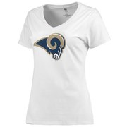 Add Los Angeles Rams NFL Pro Line Women's Primary Logo V-Neck T-Shirt - White To Your NFL Collection