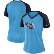 Add Tennessee Titans Nike Women's Top V-Neck T-Shirt – Light Blue/Navy To Your NFL Collection