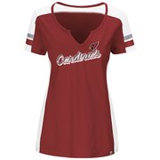 Add Arizona Cardinals Majestic Women's Pride Playing Notch Neck T-Shirt - Cardinal/White To Your NFL Collection