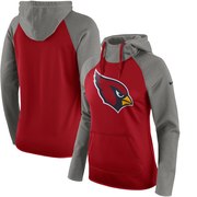 Add Arizona Cardinals Nike Women's All Time Raglan Pullover Performance Hoodie - Cardinal/Heathered Gray To Your NFL Collection