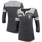 Add Oakland Raiders 5th & Ocean by New Era Women's Long Sleeve Tri-Blend T-Shirt - Black To Your NFL Collection