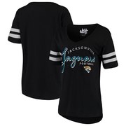 Add Jacksonville Jaguars Touch by Alyssa Milano Women's Triple Play V-Neck T-Shirt - Black To Your NFL Collection