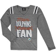 Add Miami Dolphins 5th & Ocean by New Era Girls Youth Cutest Fan Tri-Blend V-Neck Long Sleeve T-Shirt - Heathered Gray To Your NFL Collection