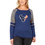 Add Houston Texans Soft as a Grape Women's Plus Size Mix Fabric Long Sleeve T-Shirt - Navy To Your NFL Collection