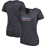 Add Baltimore Ravens NFL Pro Line by Fanatics Branded Women's Spangled Script Tri-Blend T-Shirt - Navy To Your NFL Collection