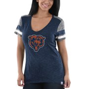 Add Chicago Bears Majestic Women's Classic Moment T-Shirt - Heathered Navy/Heathered Gray To Your NFL Collection