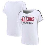 Add Atlanta Falcons Junk Food Women's Cheer Rolled Sleeves T-Shirt – White/Black To Your NFL Collection