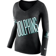 Add Miami Dolphins Nike Women's Champ Drive 2 Long Sleeve T-Shirt - Black To Your NFL Collection