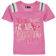 Add Houston Texans 5th & Ocean by New Era Girls Youth Love of the Game Tri-Blend V-Neck T-Shirt - Pink To Your NFL Collection