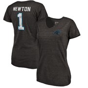 Add Cam Newton Carolina Panthers NFL Pro Line by Fanatics Branded Women's Icon Tri-Blend Player Name & Number V-Neck T-Shirt - Black To Your NFL Collection