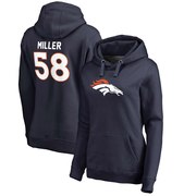 Add Von Miller Denver Broncos NFL Pro Line by Fanatics Branded Women's Player Icon Name & Number Pullover Hoodie - Navy To Your NFL Collection