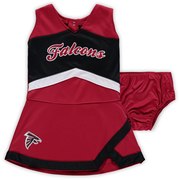 Atlanta Falcons Girls Infant Cheer Captain Jumper Dress – Red/Black