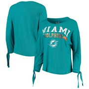 Add Miami Dolphins Touch by Alyssa Milano Women's On The Fly Long Sleeve T-Shirt - Aqua To Your NFL Collection