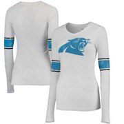 Add Carolina Panthers Juniors Team Leader V-Neck Long Sleeve T-Shirt - White To Your NFL Collection