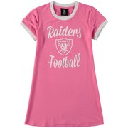 Add Oakland Raiders Girls Youth Yardline Ringer T-Shirt Dress – Pink To Your NFL Collection