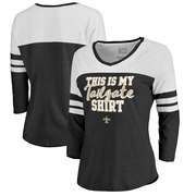 Add New Orleans Saints NFL Pro Line by Fanatics Branded Women's Air Color Block Tri-Blend 3/4-Sleeve T-Shirt – Black To Your NFL Collection