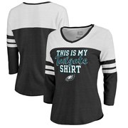 Add Philadelphia Eagles NFL Pro Line by Fanatics Branded Women's Air Color Block Tri-Blend 3/4-Sleeve T-Shirt – Black To Your NFL Collection