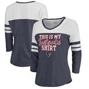 Add Houston Texans NFL Pro Line by Fanatics Branded Women's Air Color Block Tri-Blend 3/4-Sleeve T-Shirt – Navy To Your NFL Collection