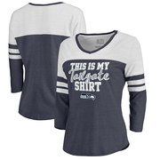 Add Seattle Seahawks NFL Pro Line by Fanatics Branded Women's Air Color Block Tri-Blend 3/4-Sleeve T-Shirt – College Navy To Your NFL Collection