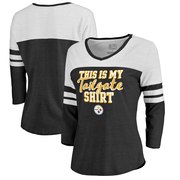 Add Pittsburgh Steelers NFL Pro Line by Fanatics Branded Women's Air Color Block Tri-Blend 3/4-Sleeve T-Shirt – Black To Your NFL Collection