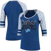 Add Detroit Lions 5th & Ocean by New Era Women's Athletic Space Dye 3/4-Sleeve T-Shirt - Royal To Your NFL Collection