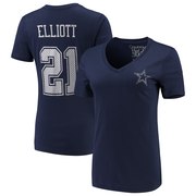 Add Ezekiel Elliott Dallas Cowboys Women's Bubbled Player Name & Number V-Neck T-Shirt – Navy To Your NFL Collection