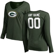 Add Green Bay Packers Women's Any Name & Number Logo Long Sleeve Personalized T-Shirt - Green To Your NFL Collection