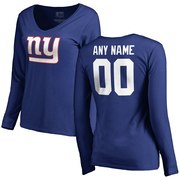 Add New York Giants NFL Pro Line by Fanatics Branded Women's Personalized Name & Number Long Sleeve T-Shirt - Royal To Your NFL Collection