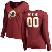 Add Washington Redskins NFL Pro Line Women's Personalized Name & Number Logo Long Sleeve T-Shirt - Burgundy To Your NFL Collection