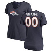 Add Denver Broncos NFL Pro Line Women's Personalized Name & Number Logo T-Shirt - Navy To Your NFL Collection