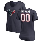 Add Houston Texans NFL Pro Line Women's Any Name & Number Logo Personalized T-Shirt - Navy To Your NFL Collection