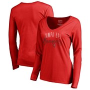 Add Tampa Bay Buccaneers NFL Pro Line by Fanatics Branded Women's Graceful Long Sleeve V-Neck T-Shirt - Red To Your NFL Collection