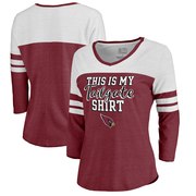 Add Arizona Cardinals NFL Pro Line by Fanatics Branded Women's Air Color Block Tri-Blend 3/4-Sleeve T-Shirt – Cardinal To Your NFL Collection