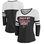 Add Atlanta Falcons NFL Pro Line by Fanatics Branded Women's Air Color Block Tri-Blend 3/4-Sleeve T-Shirt – Black To Your NFL Collection