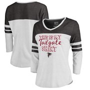 Add Atlanta Falcons NFL Pro Line by Fanatics Branded Women's Plus Size Air Color Block Tri-Blend 3/4-Sleeve T-Shirt – White To Your NFL Collection